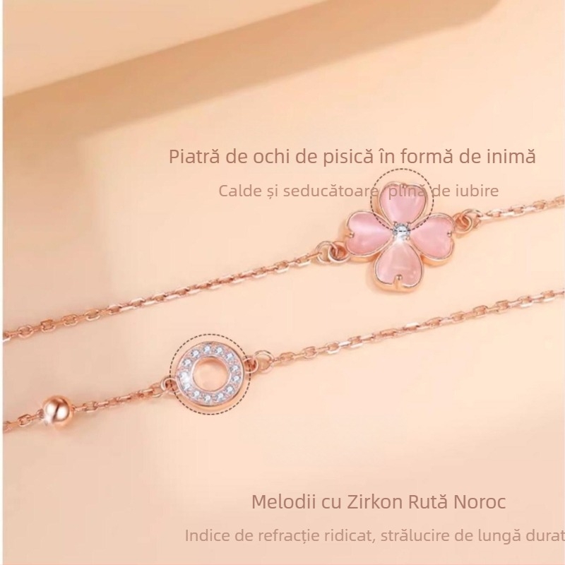 Brățară din cupru, placare electroplatică, stil feminin OL, design floral