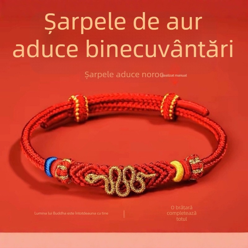 Brățară din șnur, stil chinezesc, unisex, primăvara 2025, tricotată manual