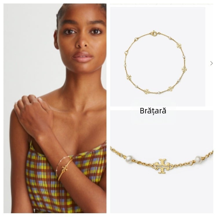 Brățară din perle pentru femei, cu design geometric minimalist și finisaj electroplacat