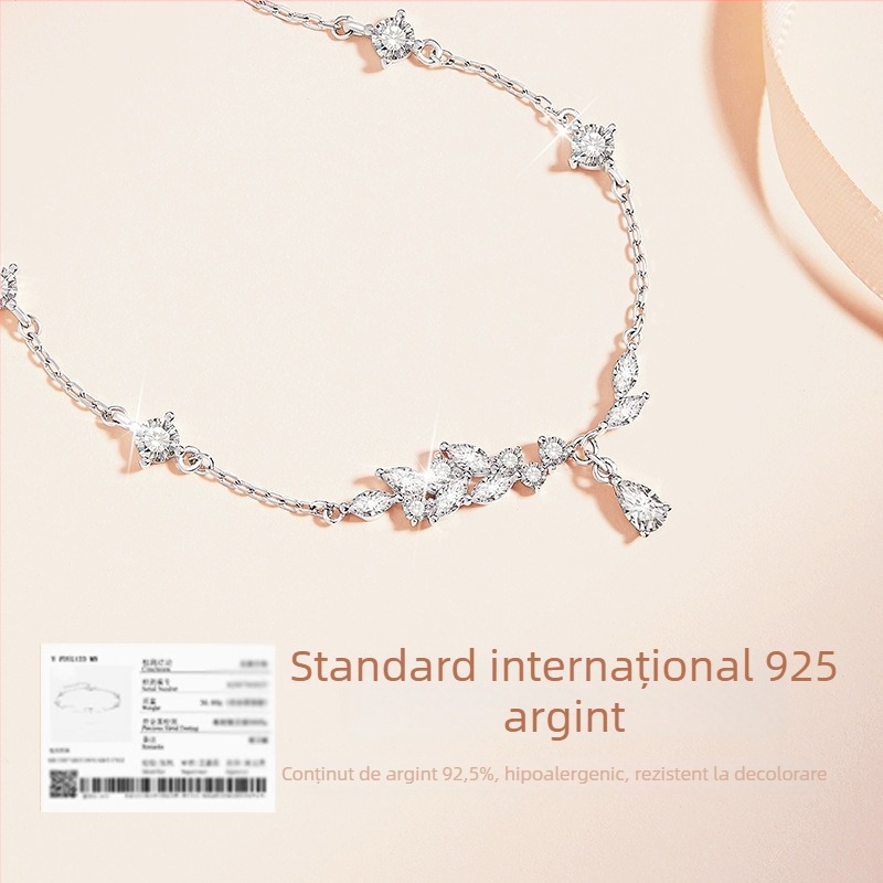 Brățară din argint 925 cu motiv spic de grâu pentru femei, lansare toamnă 2024, greutate aproximativ 3,4 g