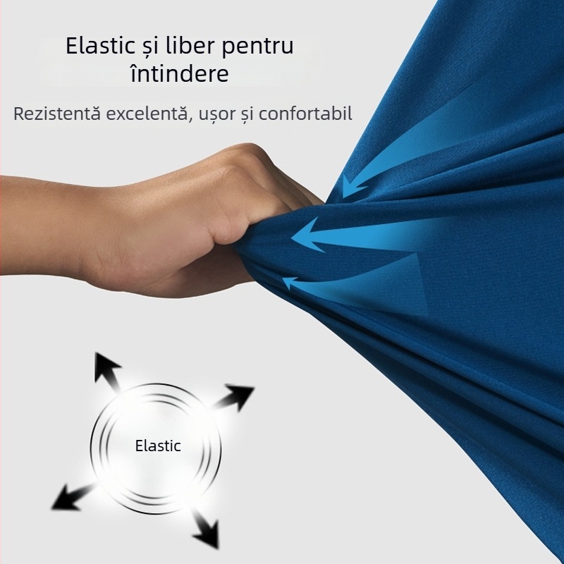 Dingshang Set scrubs medical, unisex, mâneci lungi, guler rotund, material elastic și uscat rapid (top + pantaloni), 90–95% spandex pe poliester