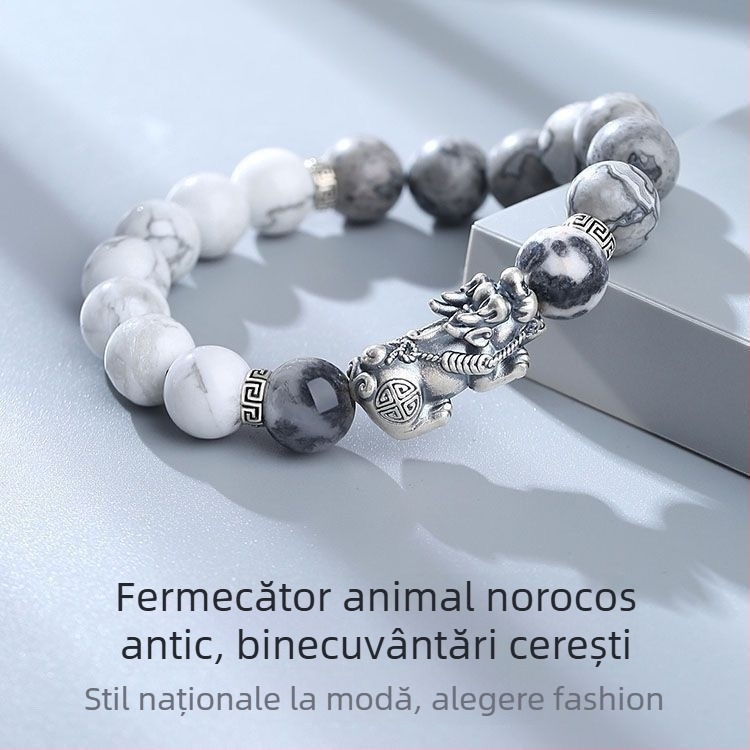 Brățară din materiale mixte, lucrată manual, accesorii masculin de modă