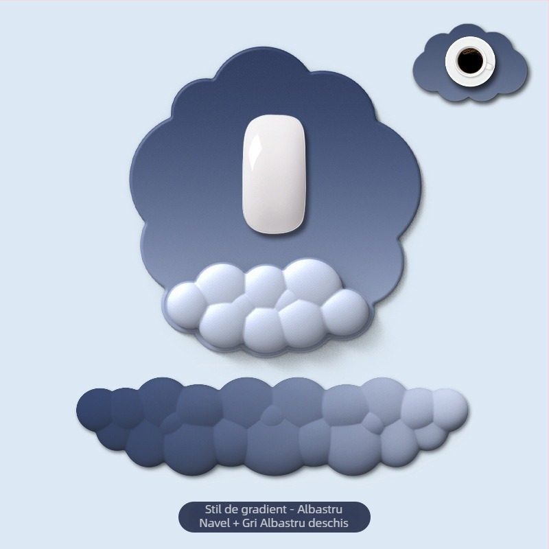 Pad de mouse cu suport pentru încheietură, suprafață Lycra, bază din material textil