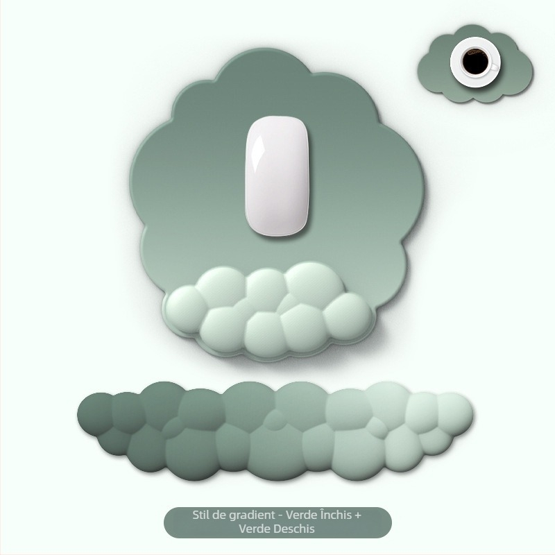 Pad de mouse cu suport pentru încheietură, suprafață Lycra, bază din material textil