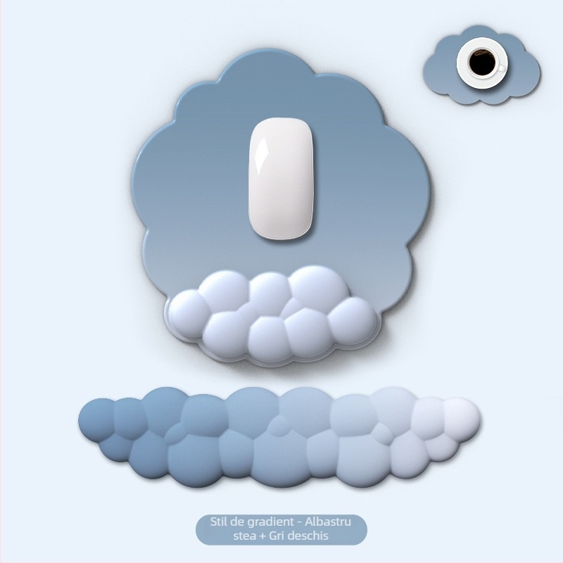 Pad de mouse cu suport pentru încheietură, suprafață Lycra, bază din material textil