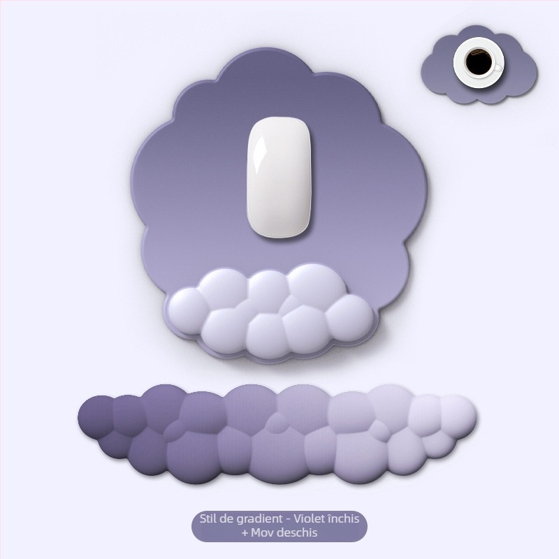 Pad de mouse cu suport pentru încheietură, suprafață Lycra, bază din material textil