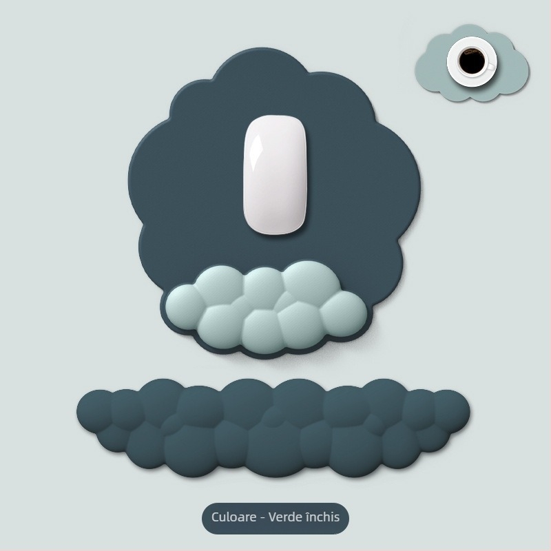 Pad de mouse cu suport pentru încheietură, suprafață Lycra, bază din material textil