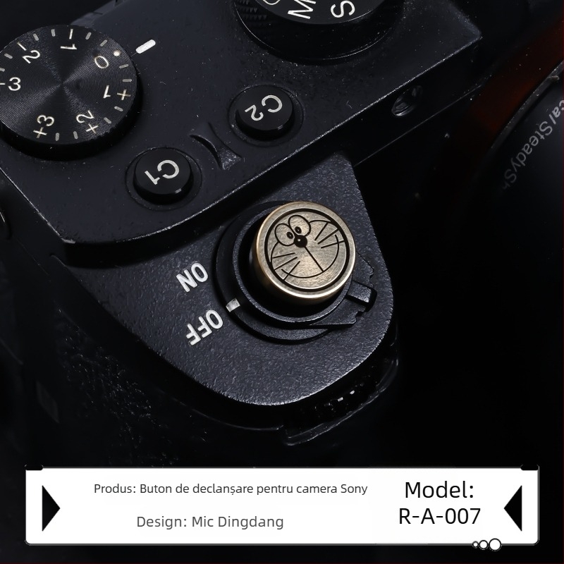 Capac pentru bliț pentru camere Sony Alpha, gravură din alamă, model R-E, accesoriu pentru butonul de declanșare