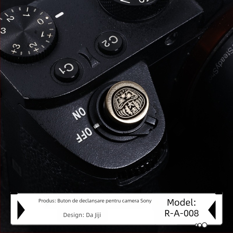 Capac pentru bliț pentru camere Sony Alpha, gravură din alamă, model R-E, accesoriu pentru butonul de declanșare