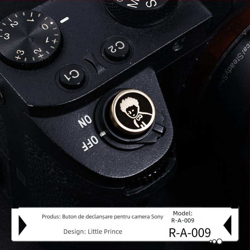 Capac pentru bliț pentru camere Sony Alpha, gravură din alamă, model R-E, accesoriu pentru butonul de declanșare