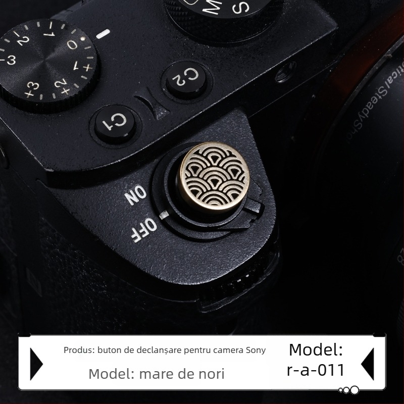 Capac pentru bliț pentru camere Sony Alpha, gravură din alamă, model R-E, accesoriu pentru butonul de declanșare