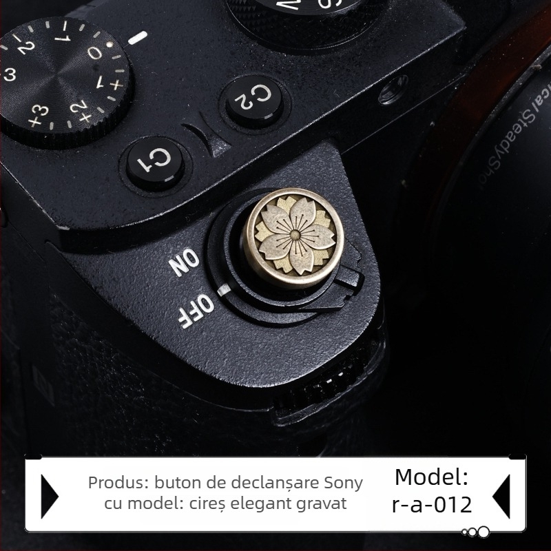 Capac pentru bliț pentru camere Sony Alpha, gravură din alamă, model R-E, accesoriu pentru butonul de declanșare