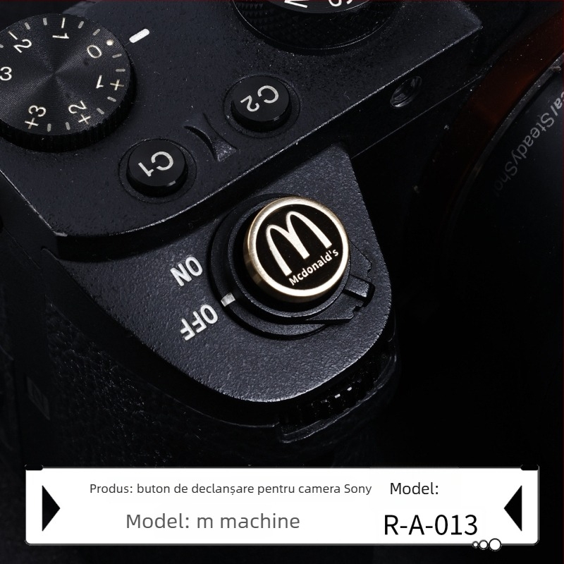 Capac pentru bliț pentru camere Sony Alpha, gravură din alamă, model R-E, accesoriu pentru butonul de declanșare