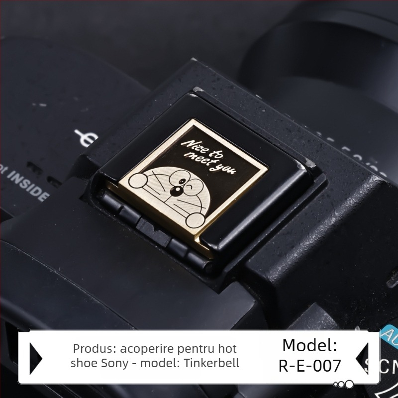 Capac pentru bliț pentru camere Sony Alpha, gravură din alamă, model R-E, accesoriu pentru butonul de declanșare