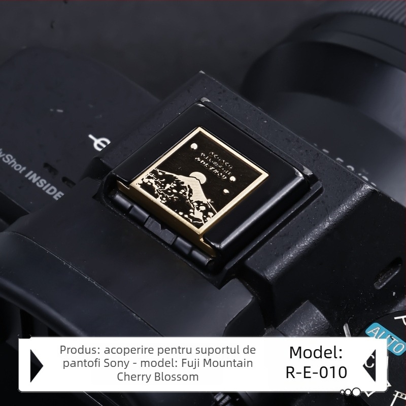 Capac pentru bliț pentru camere Sony Alpha, gravură din alamă, model R-E, accesoriu pentru butonul de declanșare