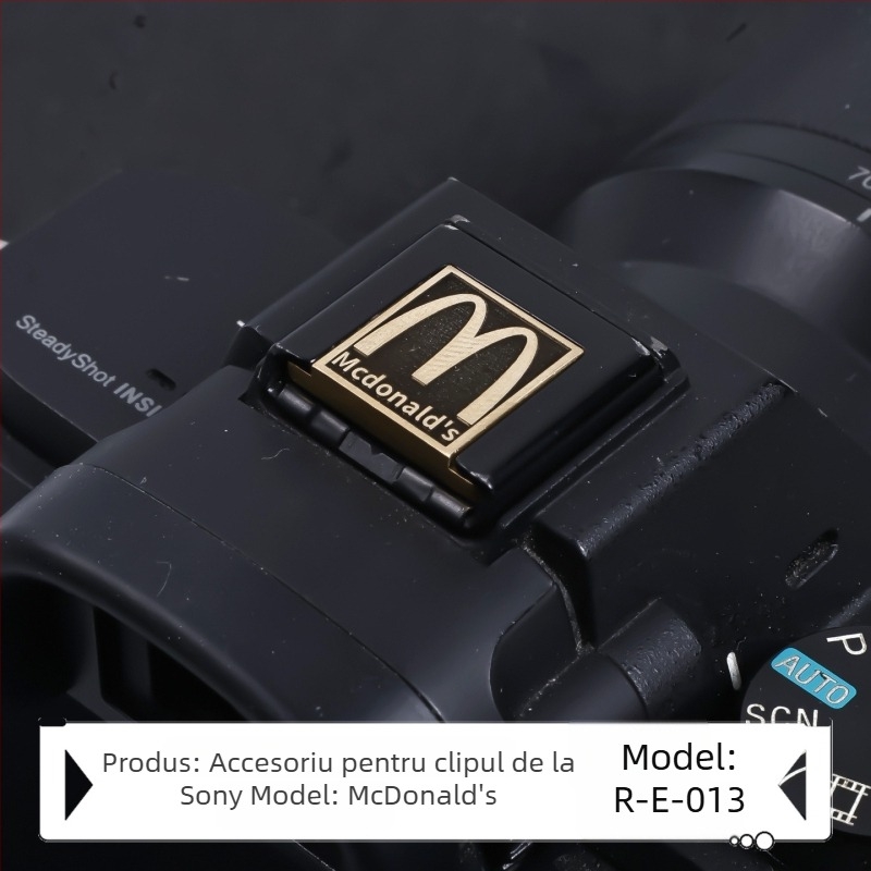 Capac pentru bliț pentru camere Sony Alpha, gravură din alamă, model R-E, accesoriu pentru butonul de declanșare
