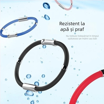 Brățară de încheietură din silicon cu magnet și ioni negativi, stil cuplu, brățară sport cu lanț din oțel titan