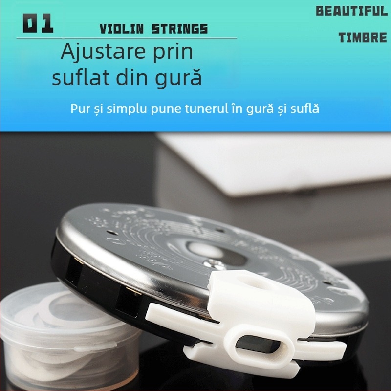 Alice tuner pentru instrumente cu 13 tuburi, reglaj prin gură și antrenament de auz, model A003A, metal+plastic, ambalat în cutie