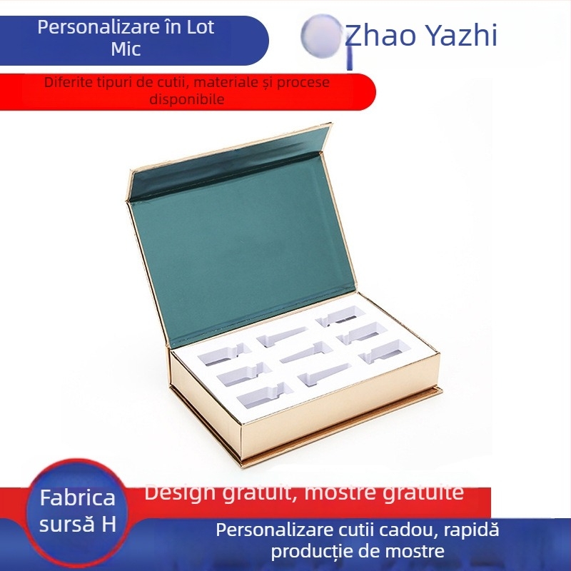 Cutie cadou pătrată pentru măști faciale, ceasuri și bijuterii — ambalaj din carton de înaltă calitate, capac rabatabil, design personalizabil