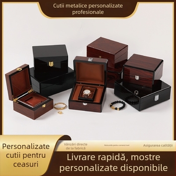 Cutie din lemn pentru ceasuri, stil european, ambalaj premium, depozitare bijuterii personalizate
