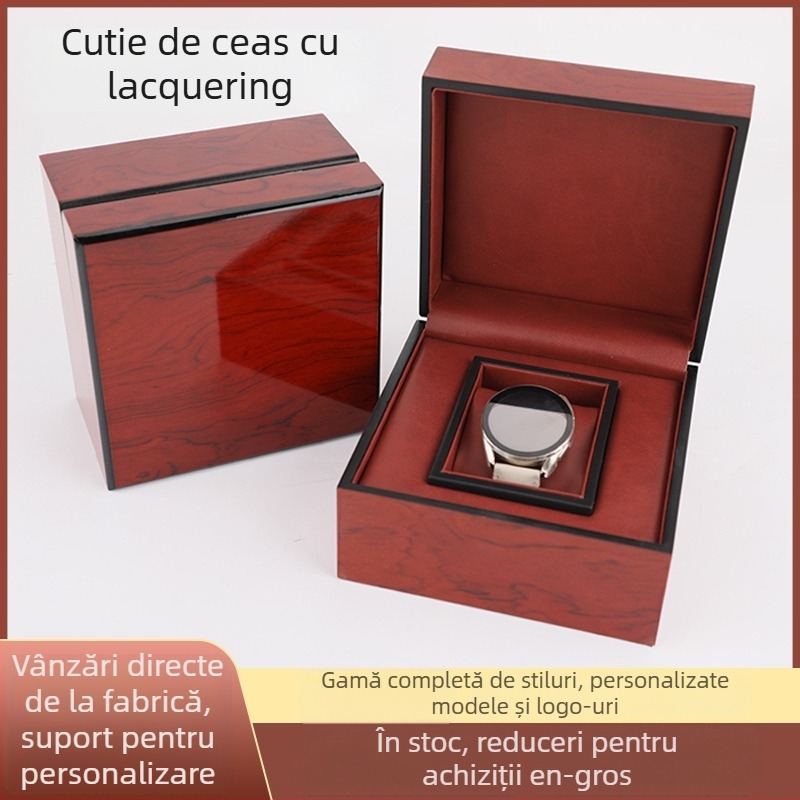 Cutie din lemn pentru ceasuri, stil european, ambalaj premium, depozitare bijuterii personalizate