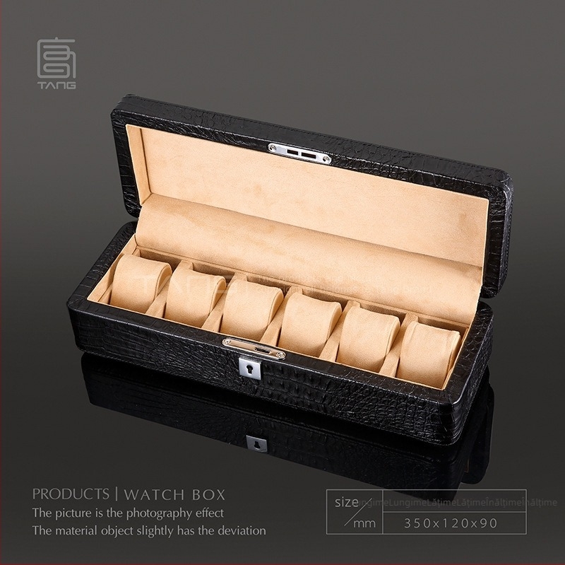 Cutie din lemn pentru ceasuri mecanice, cu model crocodil WB781