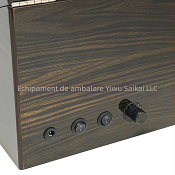 Casetă pentru învârtirea ceasurilor automate mecanice, din MDF, finisaj lucios, 6 poziții pentru ceasuri și 6 compartimente de depozitare.