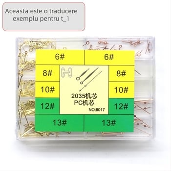 Set de ace pentru ceas, pentru mecanism 2035, cu ace lumine pentru oră, minut și secundă; design cu trei ace; compatibil PC SL68, model 8017