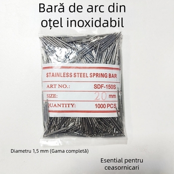 Ax de ceas din oțel inoxidabil, cu ax fără sudură, suport dublu și pin arc