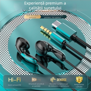 Căști de gaming cu fir, in-ear, model S04, jack 3,5 mm drept, microfon, 20–2000 Hz, pentru OPPO/Huawei/vivo