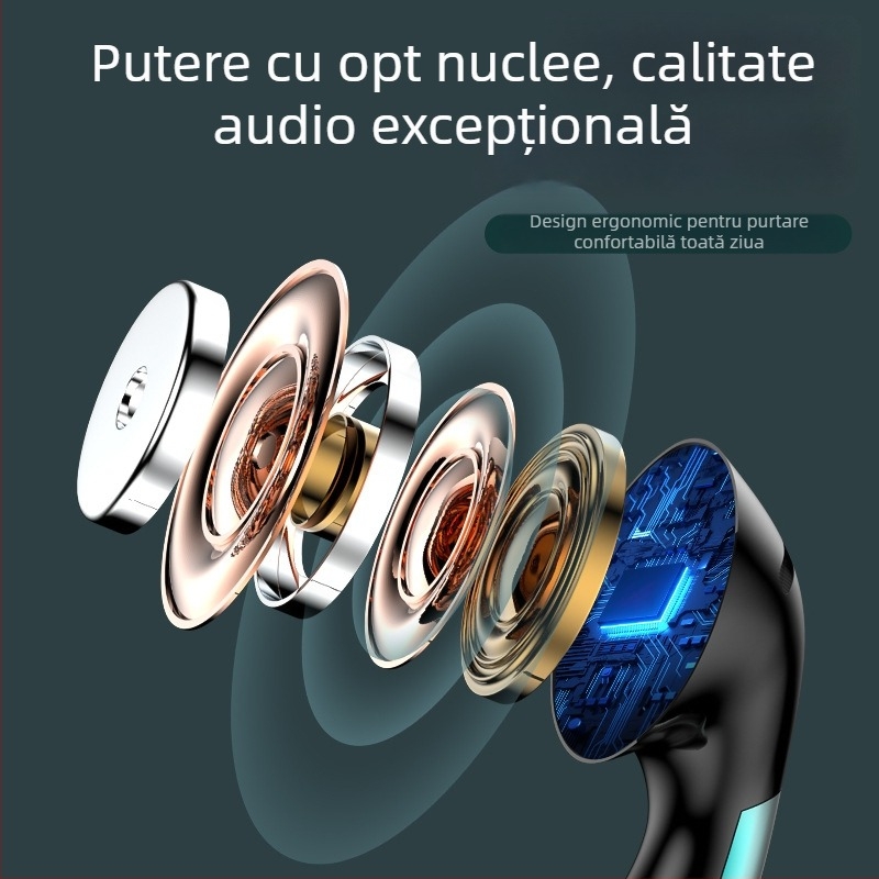 Căști de gaming cu fir, in-ear, model S04, jack 3,5 mm drept, microfon, 20–2000 Hz, pentru OPPO/Huawei/vivo