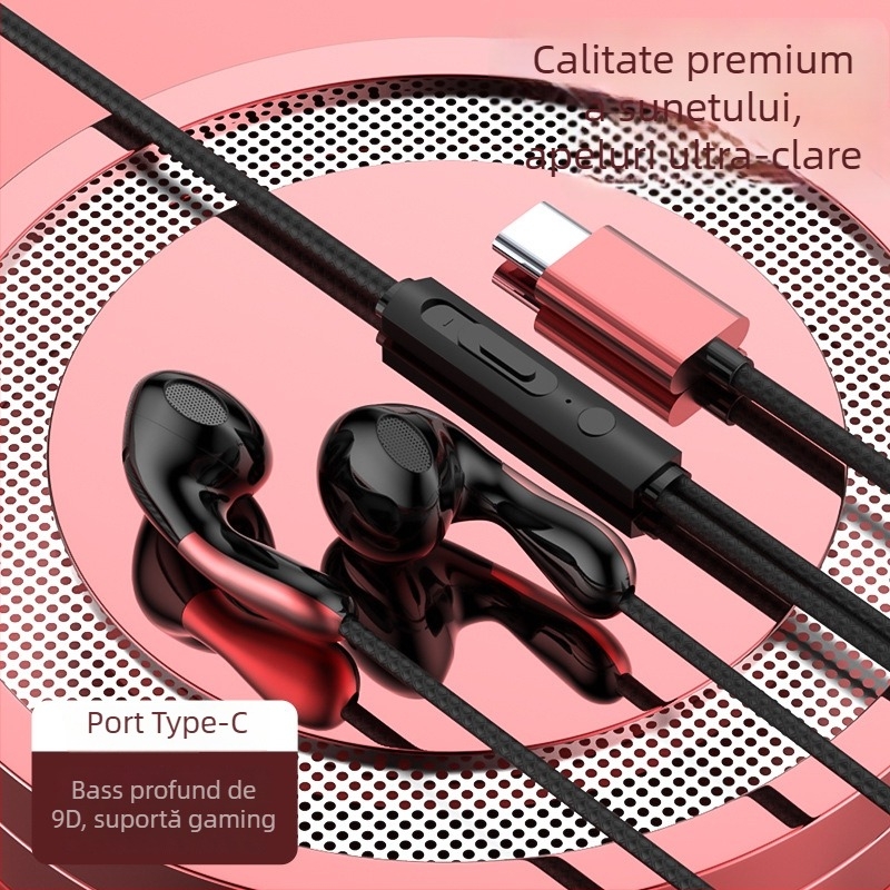 Căști de gaming cu fir, in-ear, model S04, jack 3,5 mm drept, microfon, 20–2000 Hz, pentru OPPO/Huawei/vivo
