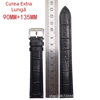Brățară de ceas din piele naturală, dublă față, cu model crocodil, XXL