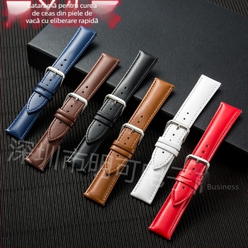 Brățară de ceas din piele naturală, cu eliberare rapidă și cataramă cu știft, pentru Samsung, Xiaomi și Huawei GT/GT2