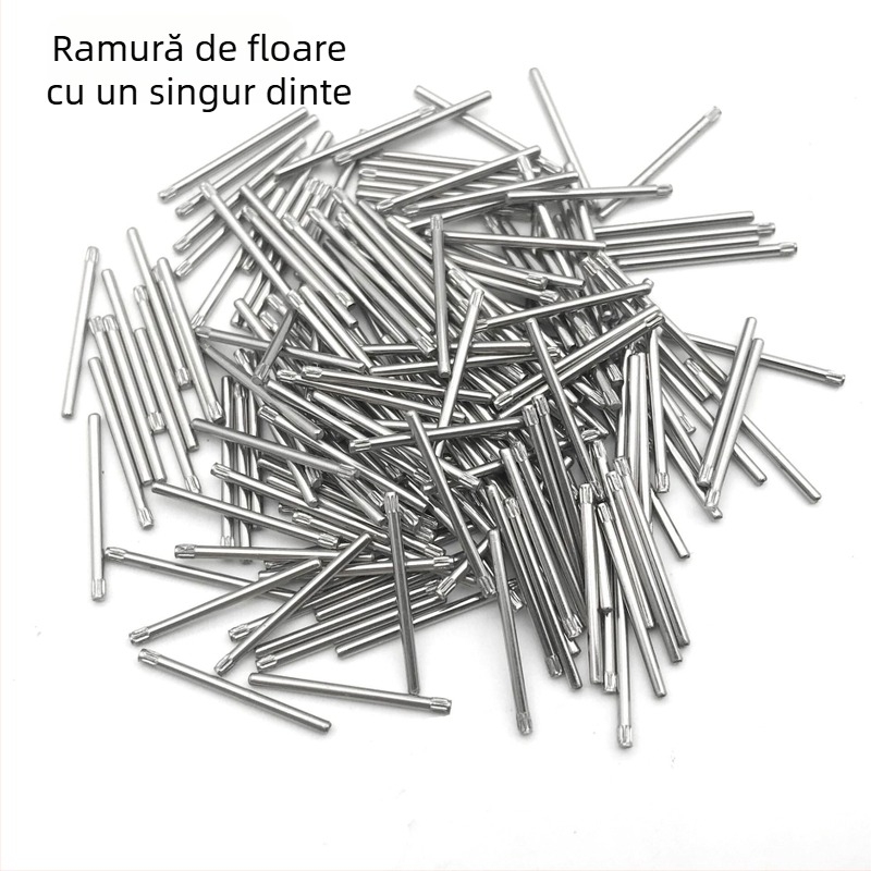 Ax pentru curea de ceas cu ramură de floare — din oțel inoxidabil 304, cu dinți simpli sau cu dinți dublu, piese pentru curea, cutie cu 1000 buc