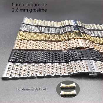 Jiuzhu curea de ceas din oțel inoxidabil, închizătoare tip fluture, construcție solidă, model Jiuzhu, stil casual versatil