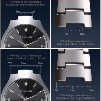 Brățară universală pentru ceas din wolfram cu cataramă-fluture, TAISIGE/Taishjie, unisex, compatibilă cu brățări pătrate și rotunde