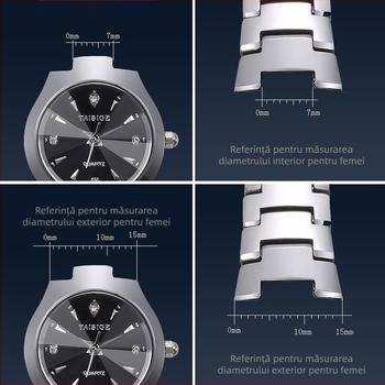 Brățară universală pentru ceas din wolfram cu cataramă-fluture, TAISIGE/Taishjie, unisex, compatibilă cu brățări pătrate și rotunde