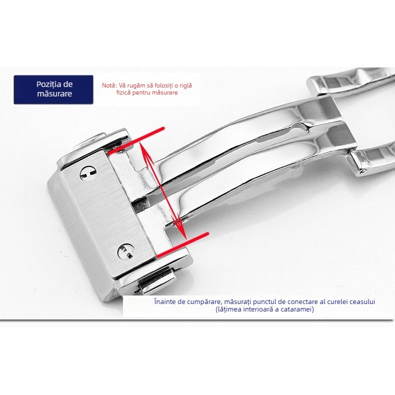 Cataramă din oțel inoxidabil pentru curele de ceas, compatibilă cu Hengbao, Yubo și Hubk