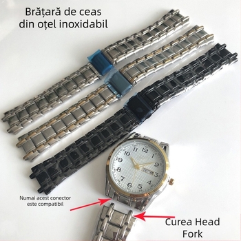 Brățară pentru ceas din oțel inoxidabil pentru bărbați, interfață din dinți, curea solidă