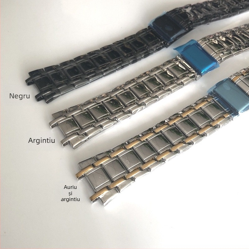 Brățară pentru ceas din oțel inoxidabil pentru bărbați, interfață din dinți, curea solidă