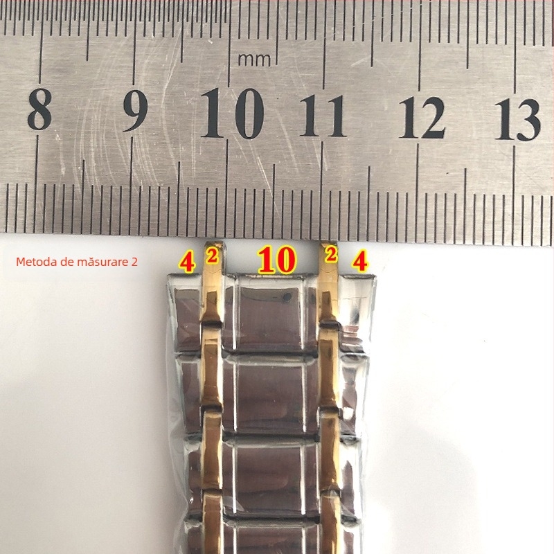 Brățară pentru ceas din oțel inoxidabil pentru bărbați, interfață din dinți, curea solidă