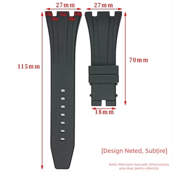 Brățară de cauciuc AP Royal Oak Offshore, design concav, stil Cold Wind, lansare primăvara 2024, pentru ceasuri AP Royal Oak Offshore