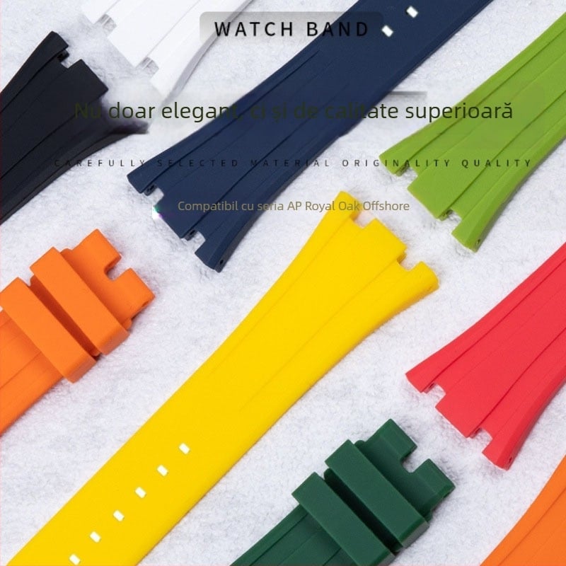 Brățară de cauciuc AP Royal Oak Offshore, design concav, stil Cold Wind, lansare primăvara 2024, pentru ceasuri AP Royal Oak Offshore