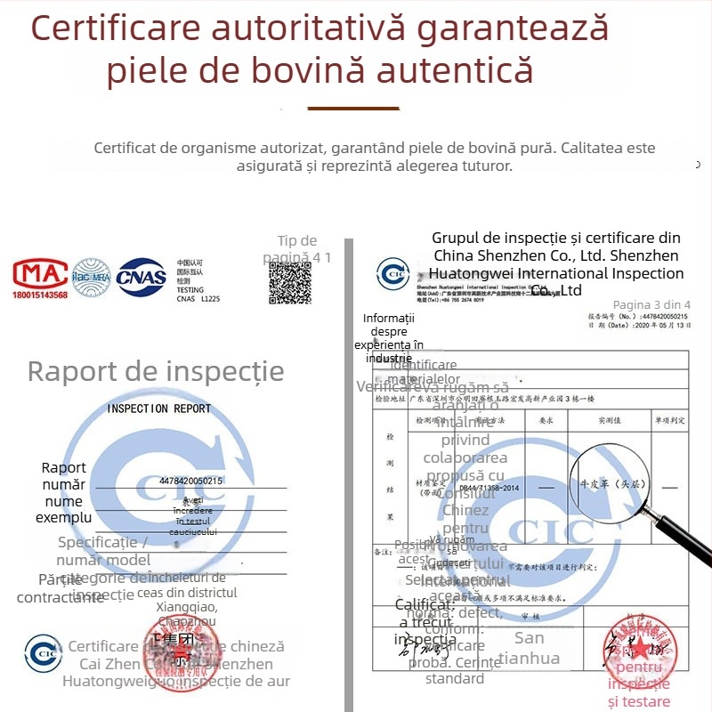Rongye Strap curea de ceas din piele naturală, primul strat, textură bambus, cataramă fluture cu apăsare dublă
