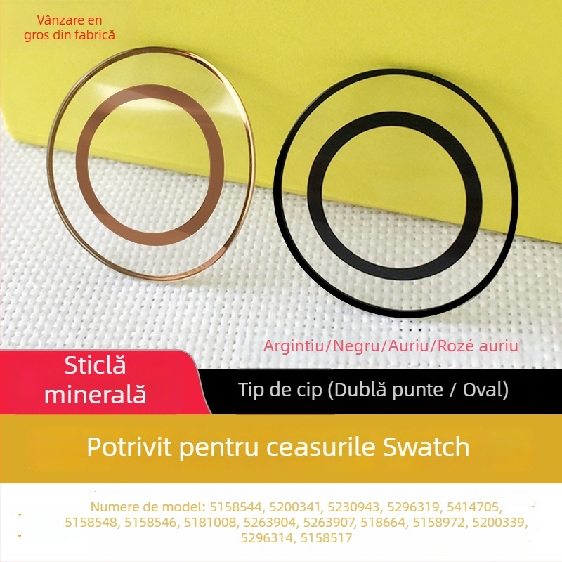 MINGSWEAR cristal de ceas din sticlă minerală, formă ovală de tip chips de cartofi, cu punți duble, accesoriu pentru repararea ceasurilor, 1 bucată, Iarnă 2024