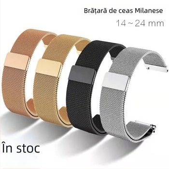 Brățară universală din oțel inoxidabil cu închidere magnetică pentru bărbați și femei, compatibilă cu ceasuri Huami și Samsung (set de 500)