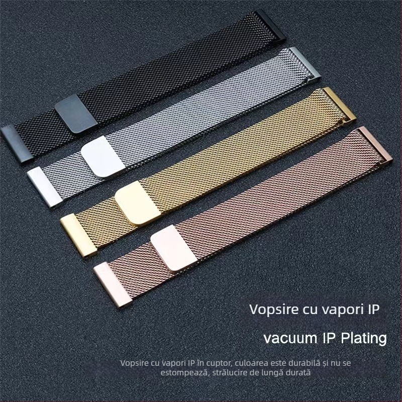 Brățară universală din oțel inoxidabil cu închidere magnetică pentru bărbați și femei, compatibilă cu ceasuri Huami și Samsung (set de 500)