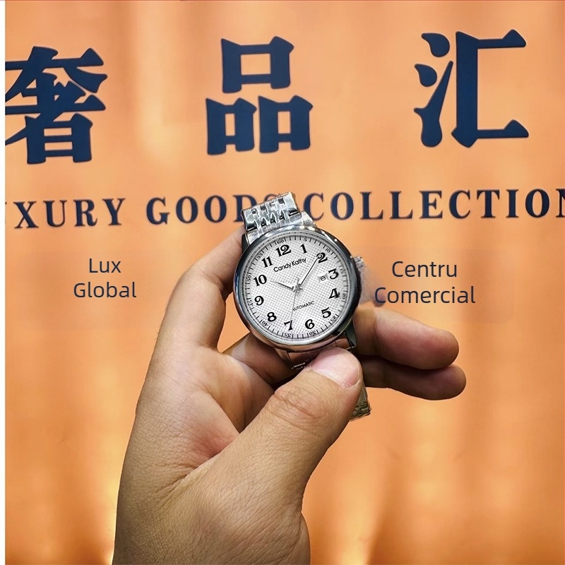 Ceas de mână pentru bărbați, cuarț, carcasă metalică, curea din oțel inoxidabil, calendar, coroană înșurubabilă