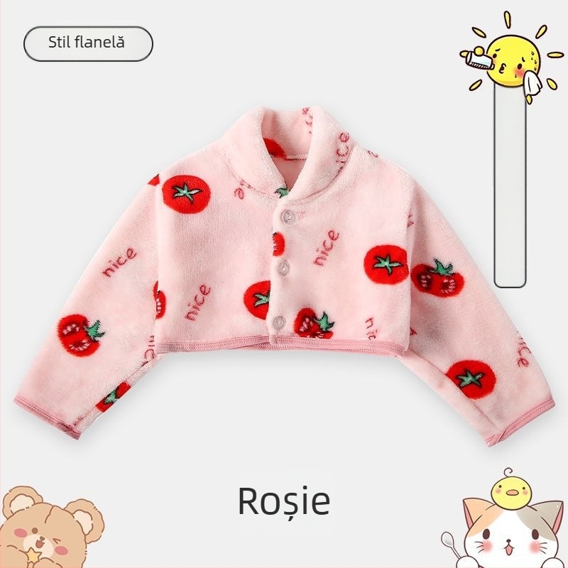 Șal pentru copii cu mâneci lungi, gros pentru toamnă-iarnă, protecție pentru umeri, cald